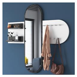 Rani Έπιπλο Εισόδου με Καθρέπτη & Κρεμάστρα Λευκό / Μαύρο 125x12x122εκ.