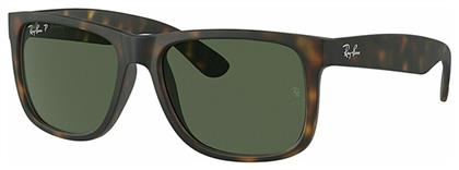 Ray Ban 55 Justin Γυαλιά Ηλίου με Καφέ Ταρταρούγα Κοκκάλινο Σκελετό και Πράσινο Φακό RB4165 865/9A