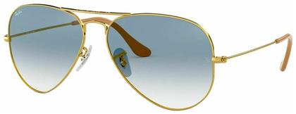 Ray Ban Aviator Γυαλιά Ηλίου με Χρυσό Μεταλλικό Σκελετό και Γαλάζιο Ντεγκραντέ Φακό RB3025 001/3F από το Epapoutsia