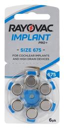 Rayovac Implant Pro+ Μπαταρίες Ακουστικών Βαρηκοΐας 675 1.45V 6τμχ από το Public