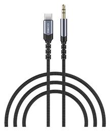 Recci Braided USB 2.0 Cable USB-C male - 3.5mm Μαύρο 1m από το Uniqueshop