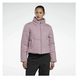 Reebok Studio Κοντό Γυναικείο Puffer Μπουφάν για Χειμώνα Λιλά