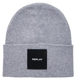 Replay Beanie Ανδρικός Σκούφος Πλεκτός σε Γκρι χρώμα από το Plus4u