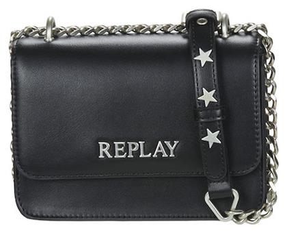 Replay Γυναικεία Flap Bag Χιαστί Μαύρη από το CasualShoes