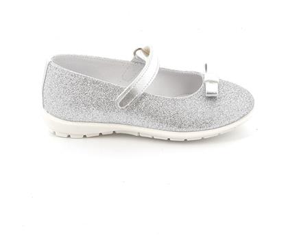 Ricco Mondo Παιδικές Μπαλαρίνες με Σκρατς από Συνθετικό Δέρμα Ασημί