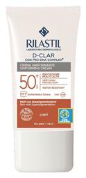 Rilastil D-Clar Uniforming Αντηλιακή Κρέμα Προσώπου SPF50 με Χρώμα Light 40ml από το Pharm24