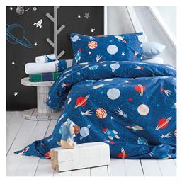 Rythmos Σετ Ημίδιπλα με Λάστιχο Space Odyssey Μπλε 105x205cm