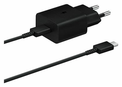 Samsung Φορτιστής με Θύρα USB-C και Καλώδιο USB-C 15W Power Delivery Μαύρος (EP-T1510X)