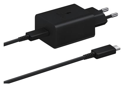 Samsung Φορτιστής με Θύρα USB-C και Καλώδιο USB-C 45W Power Delivery Μαύρος (EP-T4510) από το Uniqueshop