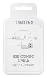 Samsung Regular USB to micro USB / Type-C Cable Λευκό 1.5m (EP-DG930DWEG)