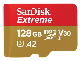 Sandisk Extreme microSDXC 128GB Class 10 U3 V30 A2 UHS-I