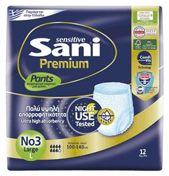 Sani Sensitive Premium Πάνες Βρακάκι Ακράτειας Large 12τμχ