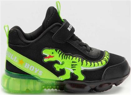 Scarpa Παιδικό Sneaker High Dinosauro Midlights με Φωτάκια για Αγόρι Μαύρο από το Z-mall