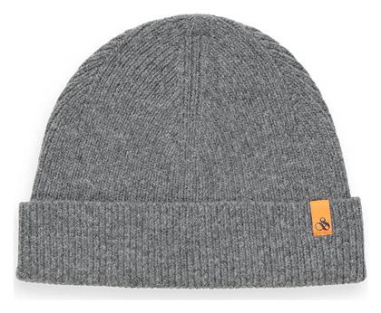 Scotch & Soda Beanie Unisex Σκούφος με Rib Πλέξη σε Γκρι χρώμα από το Favela