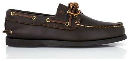 Sea & City Dallas Δερμάτινα Ανδρικά Boat Shoes σε Καφέ Χρώμα