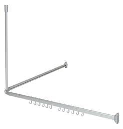 Sealskin Βέργα Κουρτίνας Μπάνιου Γωνιακή από Αλουμίνιο Ασημί 90x90εκ.