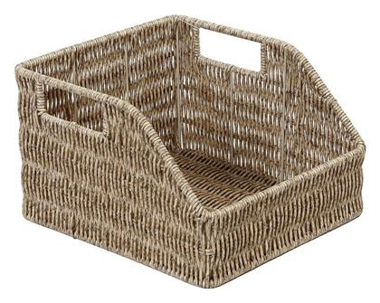 Σετ Διακοσμητικά Καλάθια Ψάθινα με Χερούλια Μπεζ 25x23x15εκ. 2τμχ Espiel