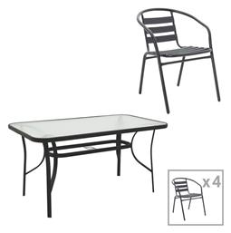 Σετ Τραπεζαρίας 5τμχ Μαύρη 130-000161