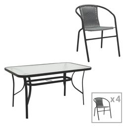 Σετ Τραπεζαρίας 5τμχ Μαύρη 130-000163