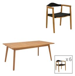 Σετ Τραπεζαρίας 7τμχ Φυσική - Μαυρη 340-000032