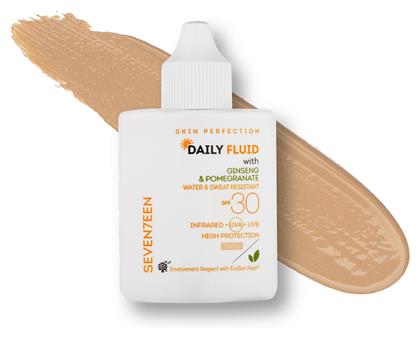 Seventeen Daily Fluid Αδιάβροχη Αντηλιακή Λοσιόν Προσώπου SPF30 με Χρώμα 35ml