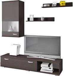 Σύνθετο Σαλονιού Ήφαιστος Καφέ με Βιτρίνα Μ150xΒ36xΥ170εκ.