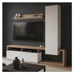 Σύνθετο Σαλονιού Leganto Sonoma, Λευκή Μ220.5xΒ35xΥ197.5εκ.