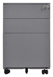 Συρταριέρα Γραφείου Μεταλλική με Ροδάκια, Κλειδαριά & 3 Συρτάρια 39x52x60cm