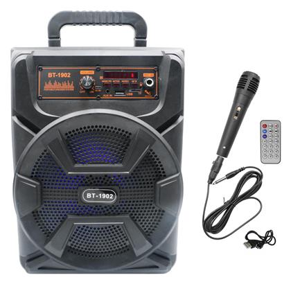 Σύστημα Karaoke με Ενσύρματo Μικρόφωνo Bt-1902 σε Μαύρο Χρώμα