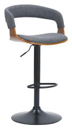 Σκαμπό Μπαρ Zero Γκρι / Καρυδί / Μαύρο 50x48x89εκ.