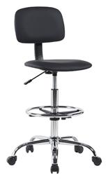 Σκαμπό Γραφείου με Πλάτη Icina Μαύρο 58x54x102cm