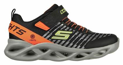 Skechers Παιδικά Sneakers Twisty Brights με Φωτάκια για Αγόρι Μαύρα από το MybrandShoes