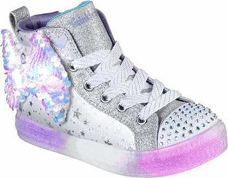 Skechers Παιδικό Μποτάκι για Κορίτσι Ασημί Twinkle Toes Shuffle Brights 2.0