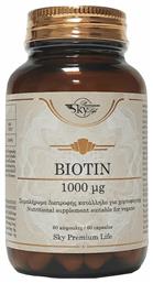 Sky Premium Life Biotin Βιταμίνη για τα Μαλλιά, τo Δέρμα & τα Νύχια 1000mg 1000mcg 60 κάψουλες