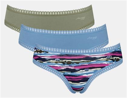 Sloggi Hipster Βαμβακερά Γυναικεία Boxer 3Pack Λαδι