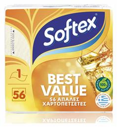 Softex 56 Χαρτοπετσέτες Best Value Μονόφυλλες 86gr Κωδικός: 35792926