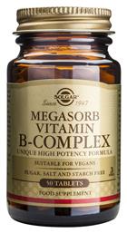 Solgar Megasorb Vitamin B-Complex Βιταμίνη για Ενέργεια, Ενίσχυση του Ανοσοποιητικού & το Νευρικό Σύστημα 50 ταμπλέτες από το Pharm24