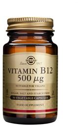 Solgar Vitamin B12 Βιταμίνη για την Υγεία του Νευρικού Συστήματος 500mcg 50 φυτικές κάψουλες