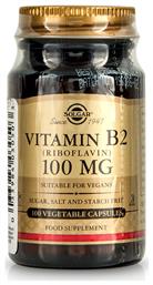 Solgar Vitamin B2 Βιταμίνη για την Υγεία του Νευρικού Συστήματος 100mg 100 φυτικές κάψουλες από το Pharm24