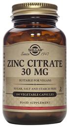 Solgar Zinc Citrate 30mg 100 κάψουλες από το Pharm24