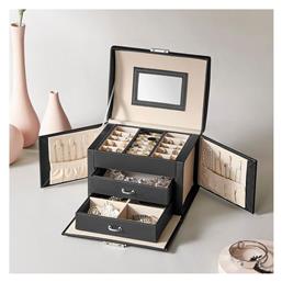 Songmics Μπιζουτιέρα Κουτί Ξύλινη με Συρτάρι & Καθρέφτη 17.5x13.5x12cm