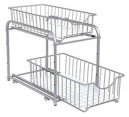 Songmics Ραφιέρα Κουζίνας Μεταλλική σε Ασημί Χρώμα 2 Θέσεων 36x21x31.5cm