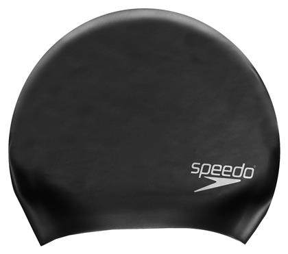 Speedo Long Hair Σκουφάκι Κολύμβησης Ενηλίκων από Σιλικόνη Μαύρο για Μακριά Μαλλιά