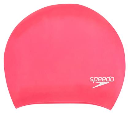 Speedo Long Hair Σκουφάκι Κολύμβησης Ενηλίκων από Σιλικόνη Ροζ για Μακριά Μαλλιά