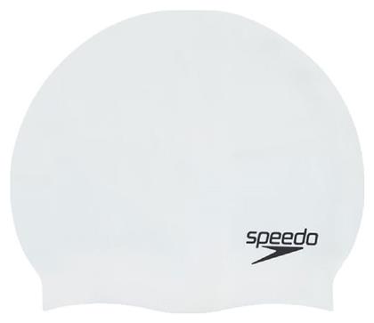 Speedo Plain Flat Σκουφάκι Κολύμβησης Ενηλίκων από Σιλικόνη Λευκό