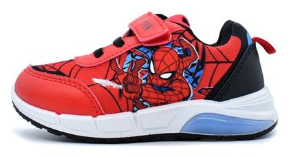 Spiderman Παιδικά Sneakers Ανατομικά με Φωτάκια Κόκκινα