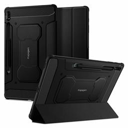 Spigen Rugged Armor Pro Flip Cover Πλαστικό Μαύρο (Galaxy Tab S7+)