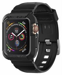 Spigen Rugged Armor Pro Θήκη Σιλικόνης σε Μαύρο χρώμα για το Apple Watch 44mm από το e-shop