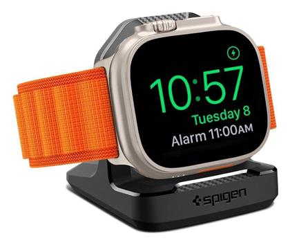 Spigen Rugged Armor Stand Φορτιστής για Apple Watch Ultra2/Ultra 9/8/7/6/5/SE/4/3/2/1 Μαύρος