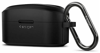 Spigen Rugged Armor Θήκη Σιλικόνης με Γάντζο Matte Black για Sony WF-1000XM4